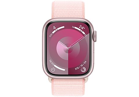 APPLE Watch Series 9 GPS + Cellular, Cassa 41 mm in alluminio rosa con Sport Loop rosa confetto