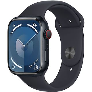 APPLE Watch Series 9 GPS + Cellular, Cassa 45 mm in alluminio mezzanotte con Cinturino Sport mezzanotte - M/L