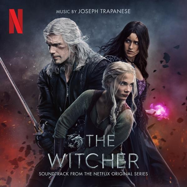 The Witcher-Filmplakat mit Charakteren, Schwert und Titel.