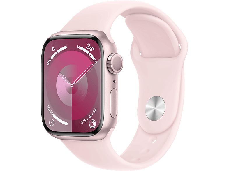 APPLE Watch Series 9 GPS 41 mm Smartwatch Aluminium Fluorelastomer 130 180 mm Rose Hellrosa