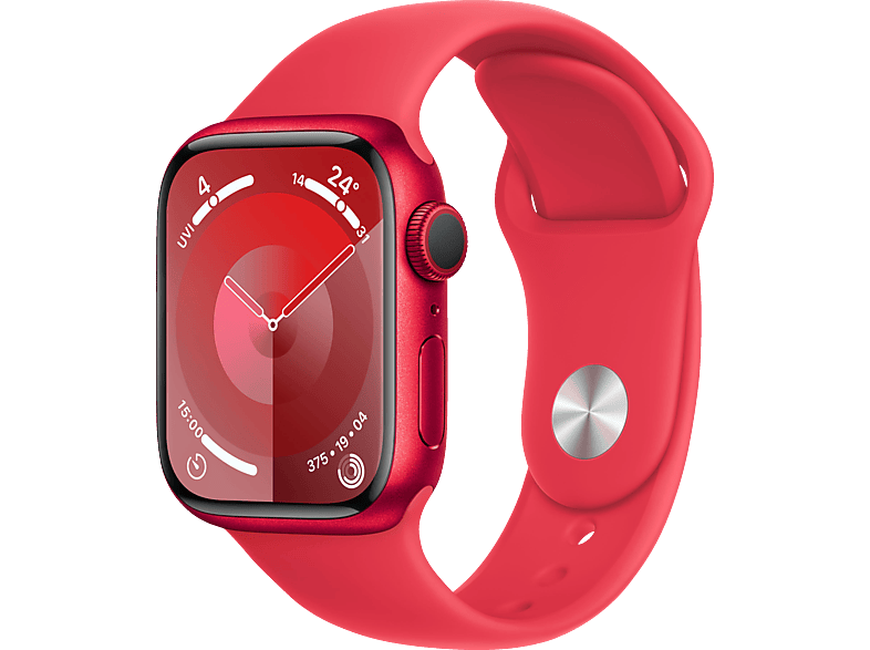 APPLE Watch Series 9 GPS 150 mm, Aluminium (PRODUCT) mm 41 - Smartwatch 200 Fluorelastomer, RED