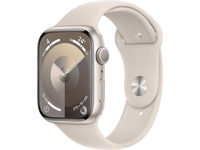 APPLE Watch Series 9 GPS 45 mm Smartwatch Aluminium Fluorelastomer 150 200 mm Polarstern