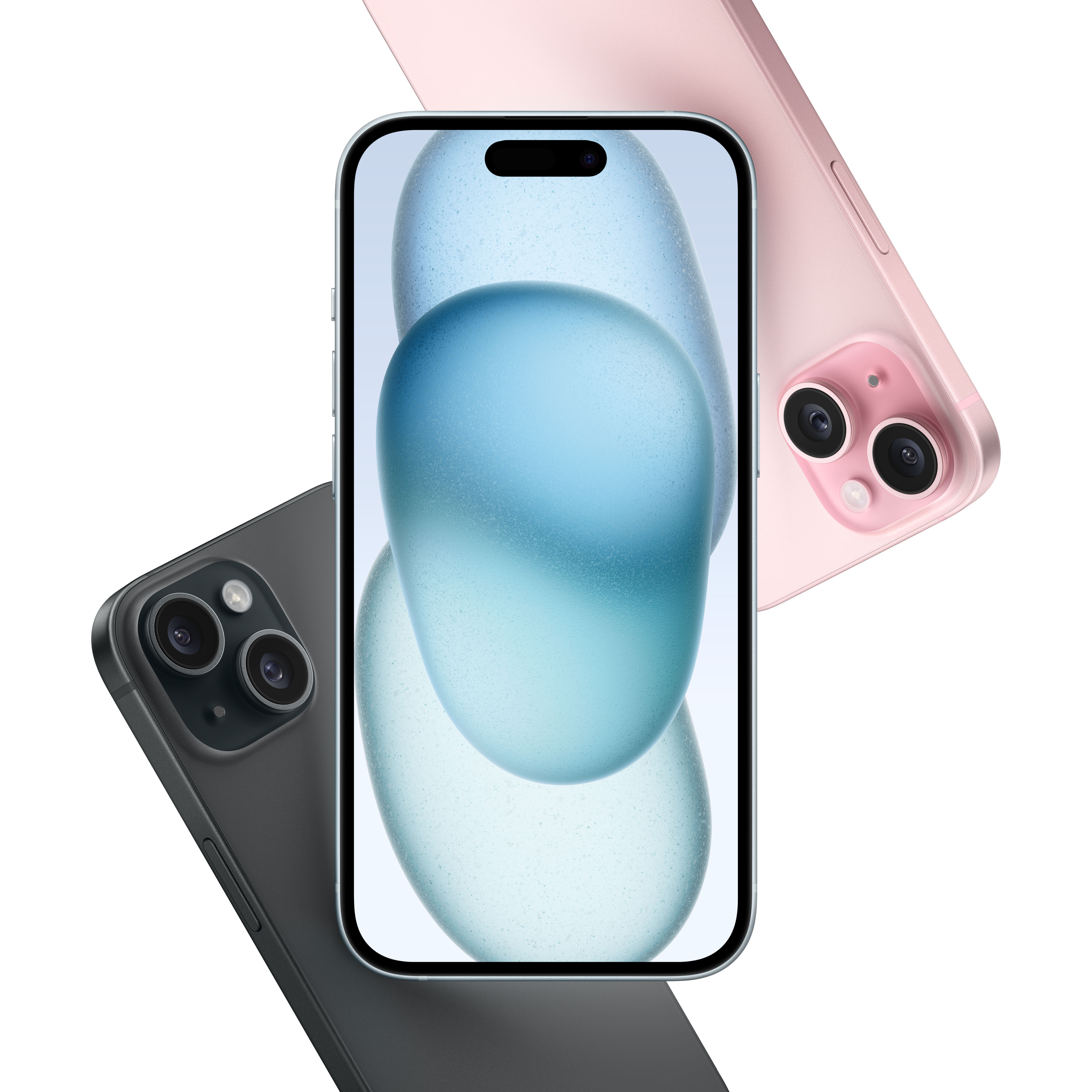 Tre smartphone di diversi colori. Uno è rosa, un altro grigio scuro e il terzo è rivolto in avanti.