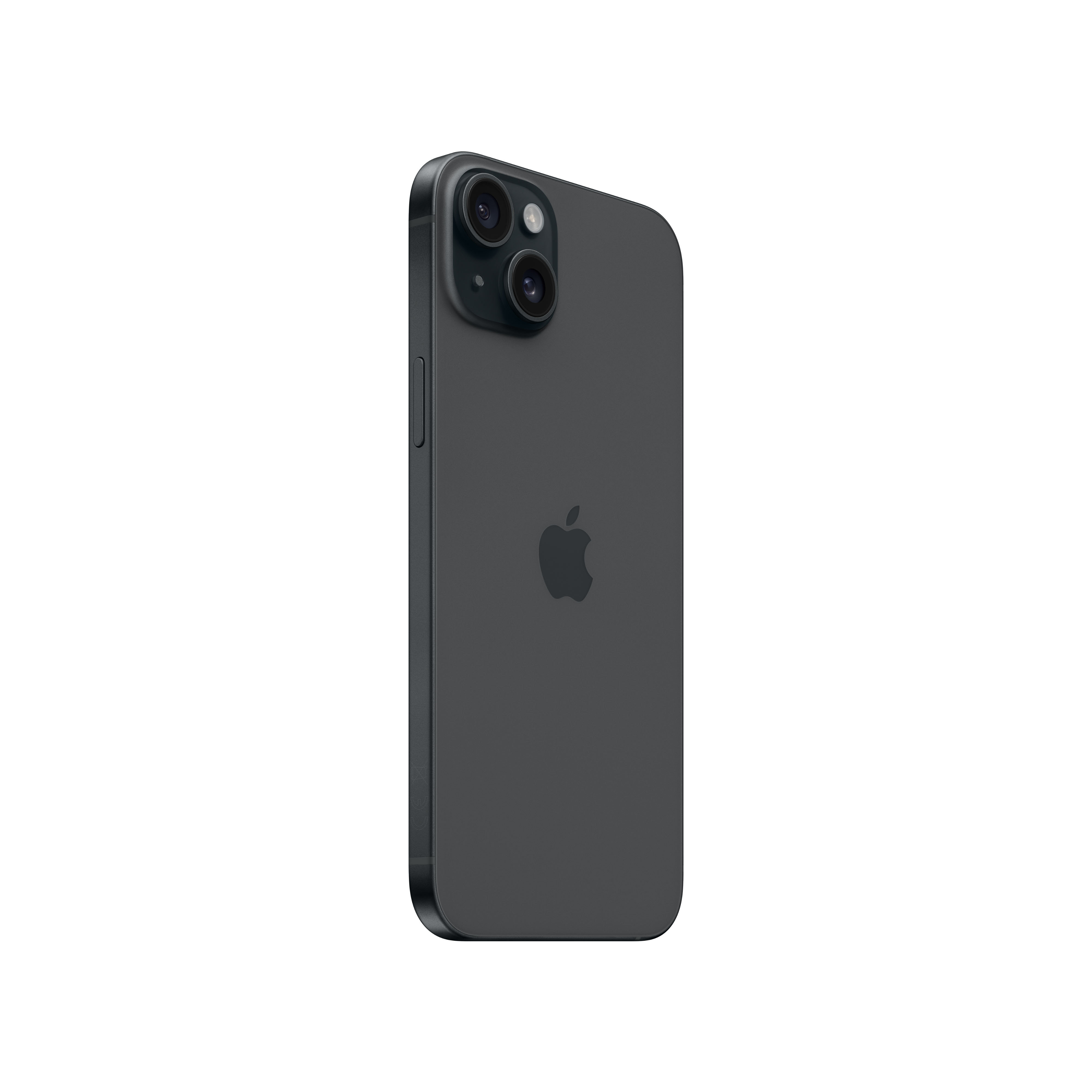 iPhone grigio scuro da un'angolazione laterale, che mostra l'array di fotocamere e il logo Apple.