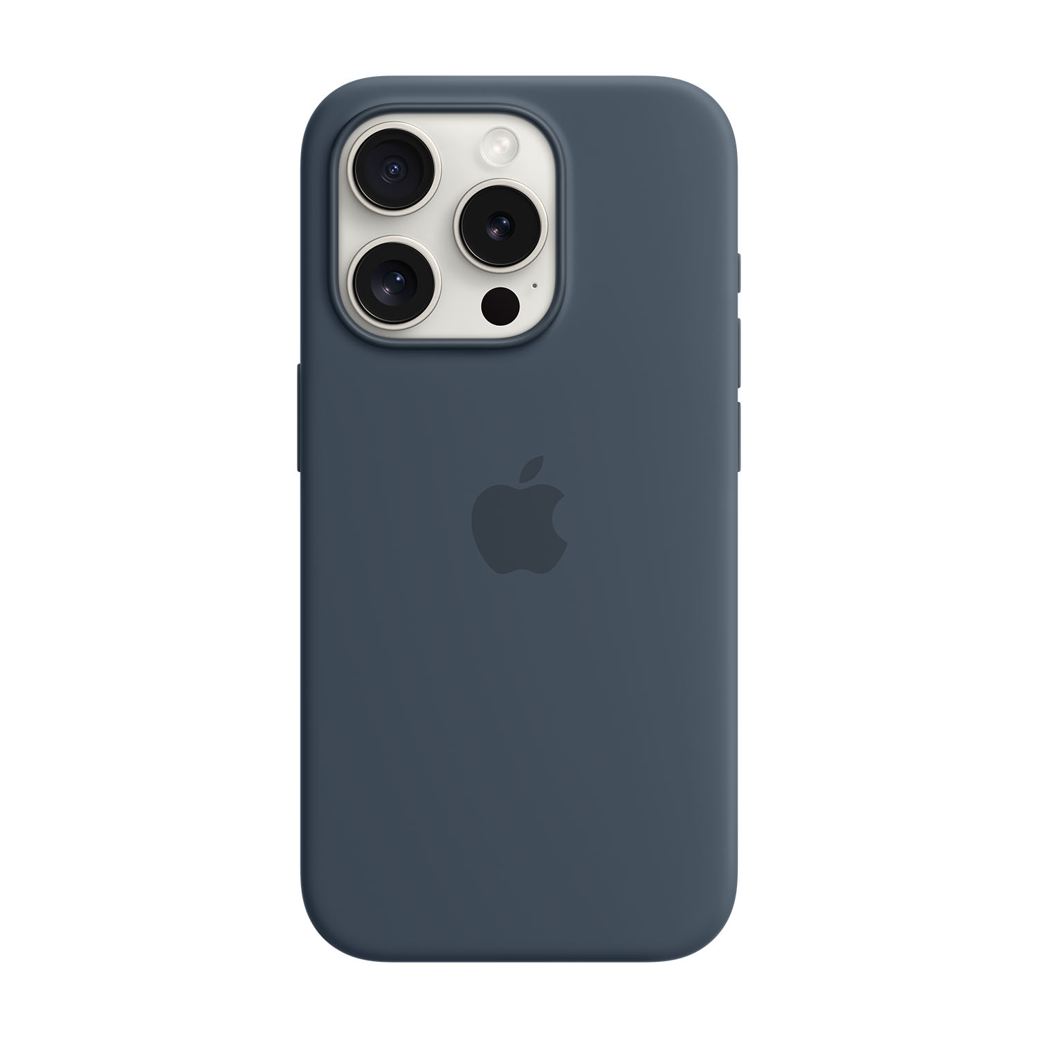 Apple Custodia MagSafe in silicone per iPhone 15 Pro - Blu tempesta