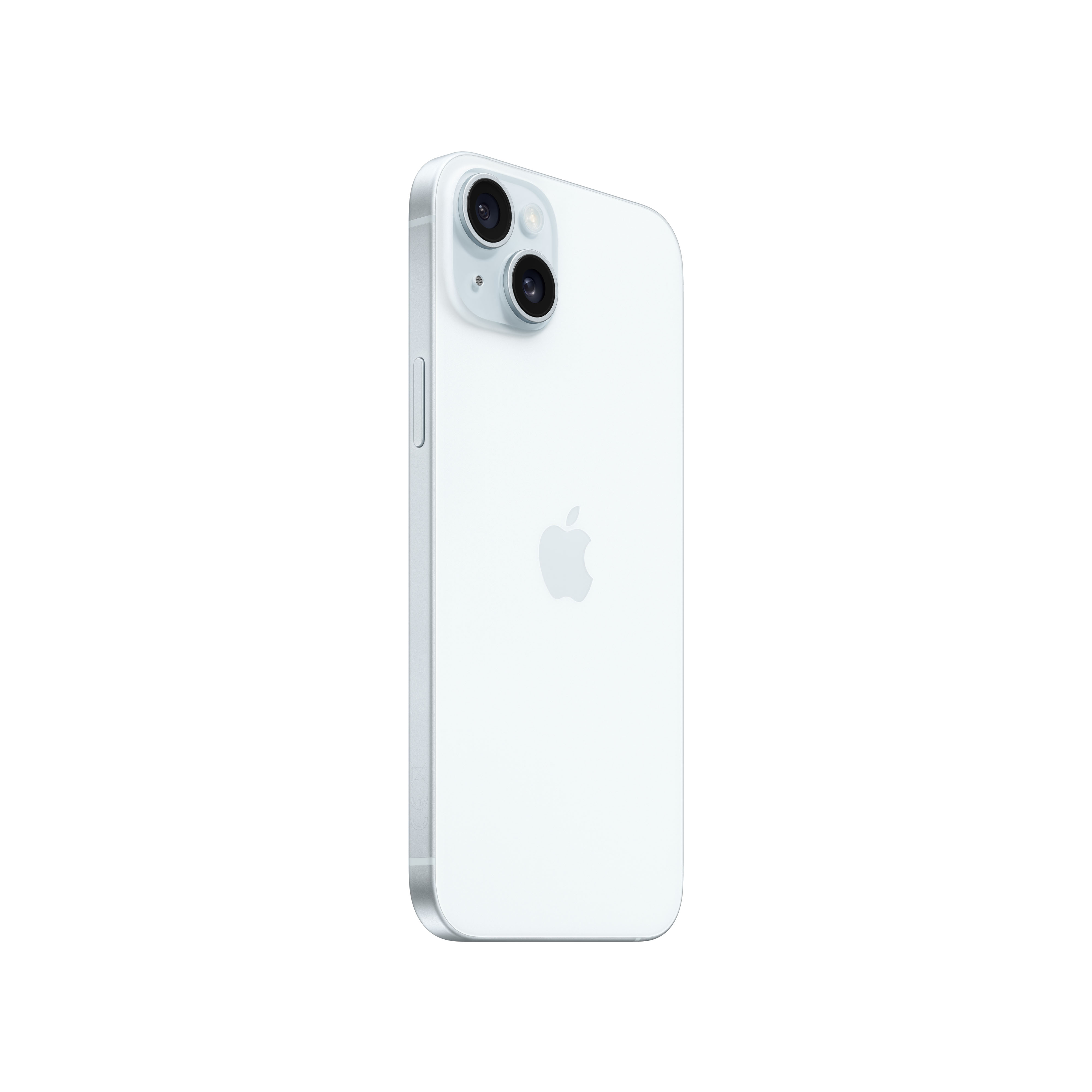 La parte trasera de un iPhone blanco con el logo de Apple y dos cámaras.