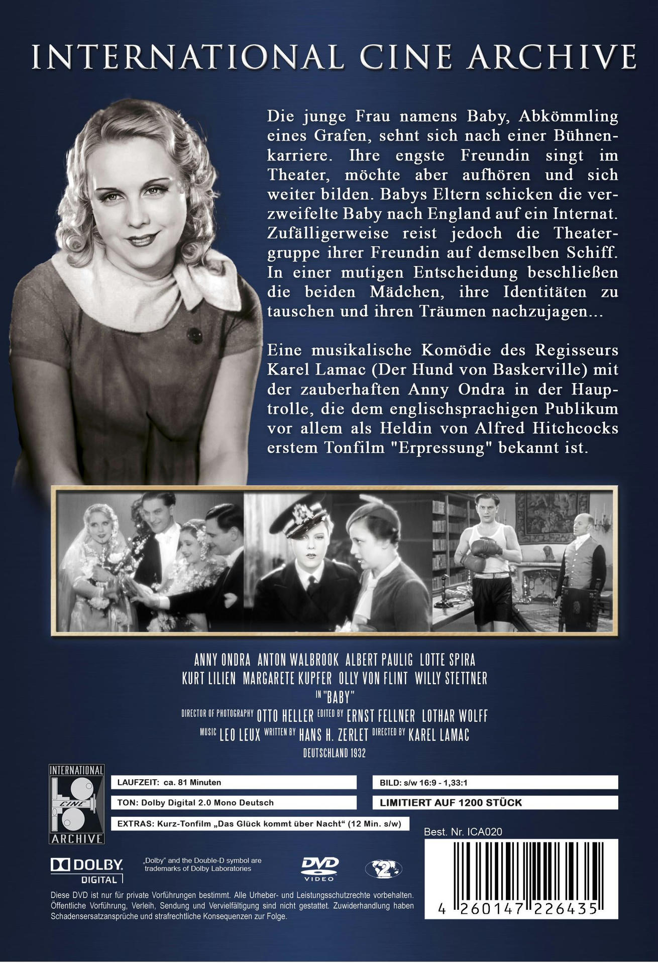 Filmposter. Eine Frau in einem Kleid. Text auf Deutsch über den Film und Details.