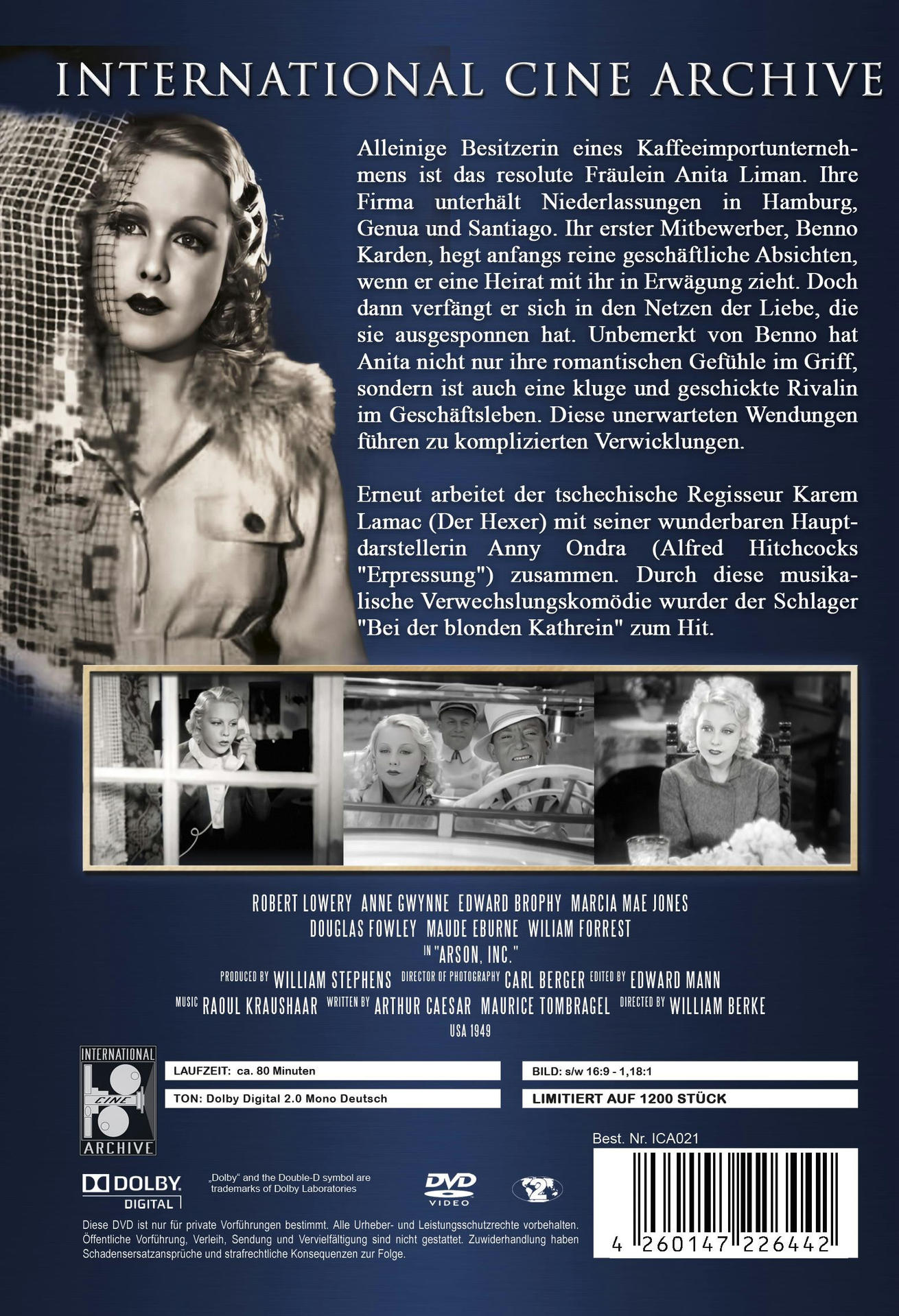 DVD-Hülle mit Filmcover in Schwarzweiß und Text. Schwarzer Hintergrund.