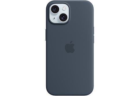 APPLE Custodia MagSafe in silicone per iPhone 15 - Blu tempesta