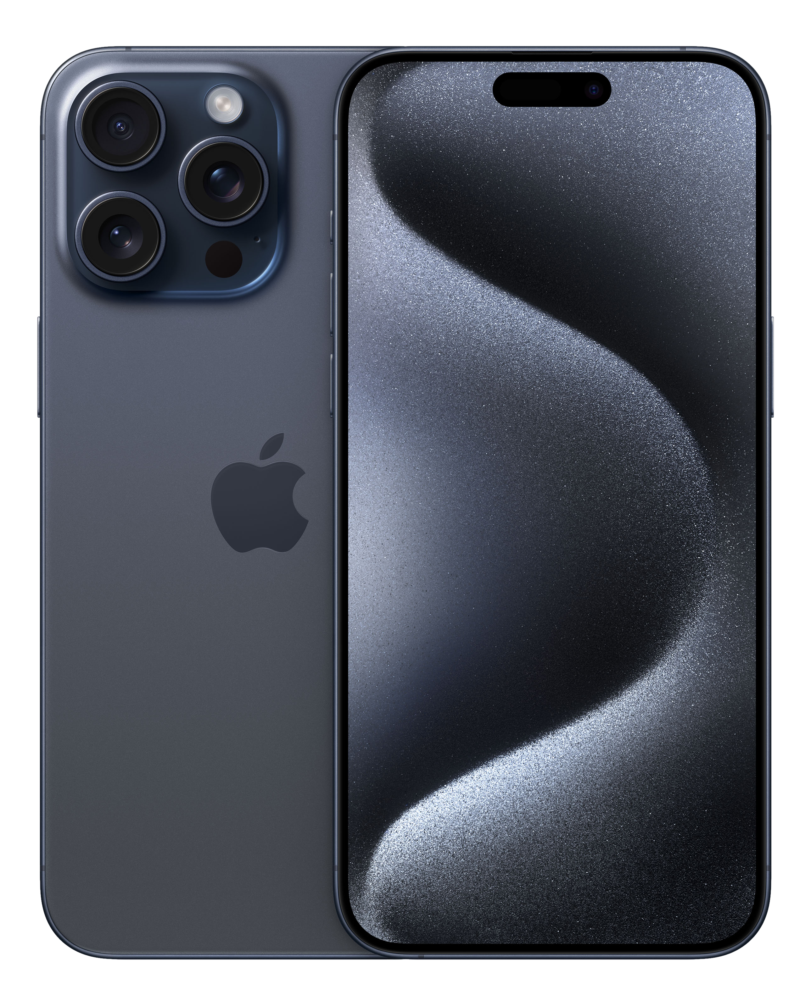 Dunkelgraues iPhone 14 Pro mit drei Kameras. Zeigt einen schwarzen Bildschirm.