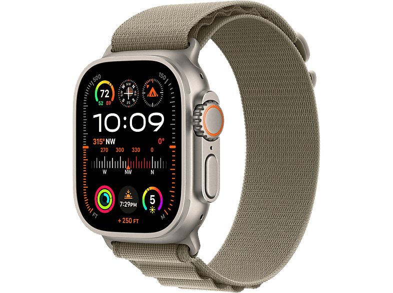 Apple Watch Ultra 2 GPs + Cellular 49 Mm Titanium Kast Olive Alpine Loop - Medium (mrey3nf/a)