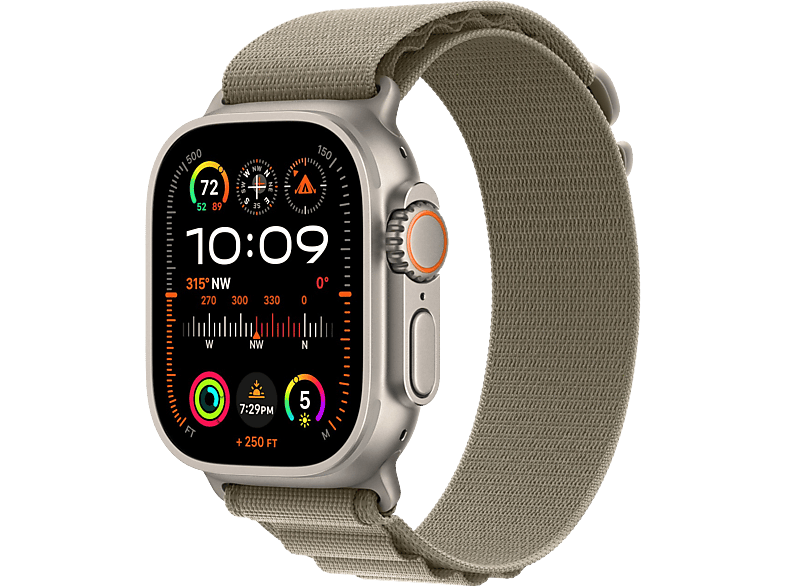 Apple Watch Ultra 2 GPs + Cellular 49 Mm Titanium Kast Olive Alpine Loop - Large (mrf03nf/a)