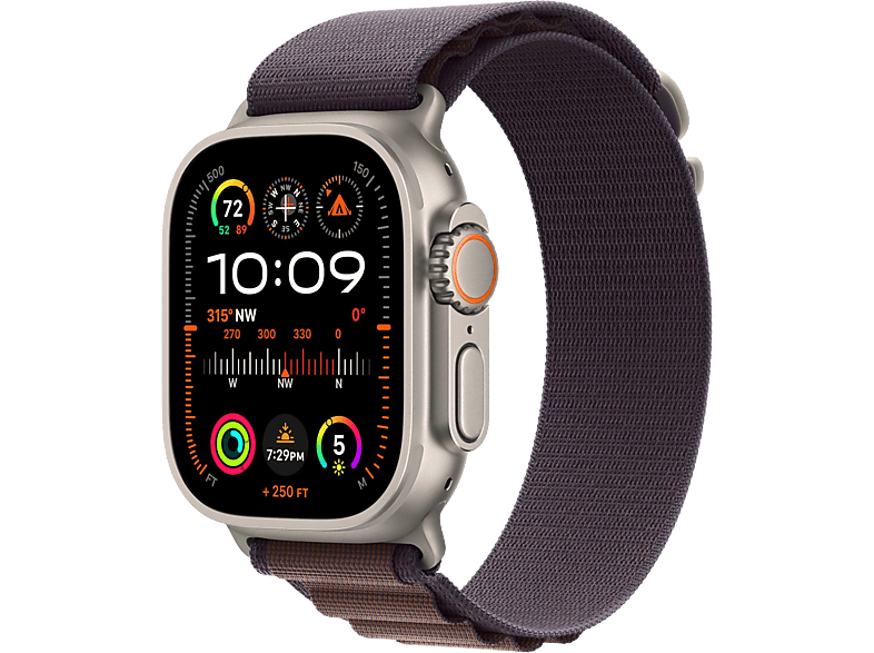 Apple Watch Ultra 2 GPs + Cellular 49 Mm Titanium Kast Indigo Alpine Loop - Medium (mret3nf/a)