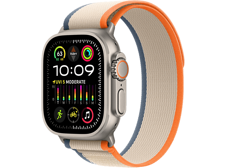 Apple Watch Ultra 2 GPs + Cellular 49 Mm Titanium Kast Orange/beige Trail Loop - S/m (mrf13nf/a)