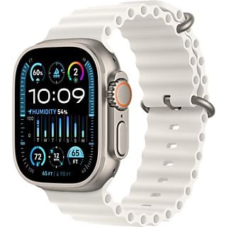 APPLE Watch Ultra 2 GPS + Cellular 49 mm Titanium kast, White Ocean Band (MREJ3NF/A)