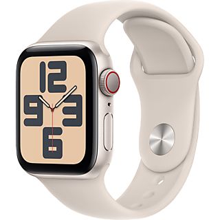 APPLE Watch SE (GPS + Cellular) 40 mm - Smartwatch (M/L 150-200 mm, Fluorelastomer, Polarstern/Polarstern)