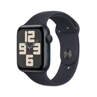 APPLE Watch SE (2023) GPS 44 mm Smartwatch Aluminium Fluorelastomer, 130-180 mm, Mitternacht