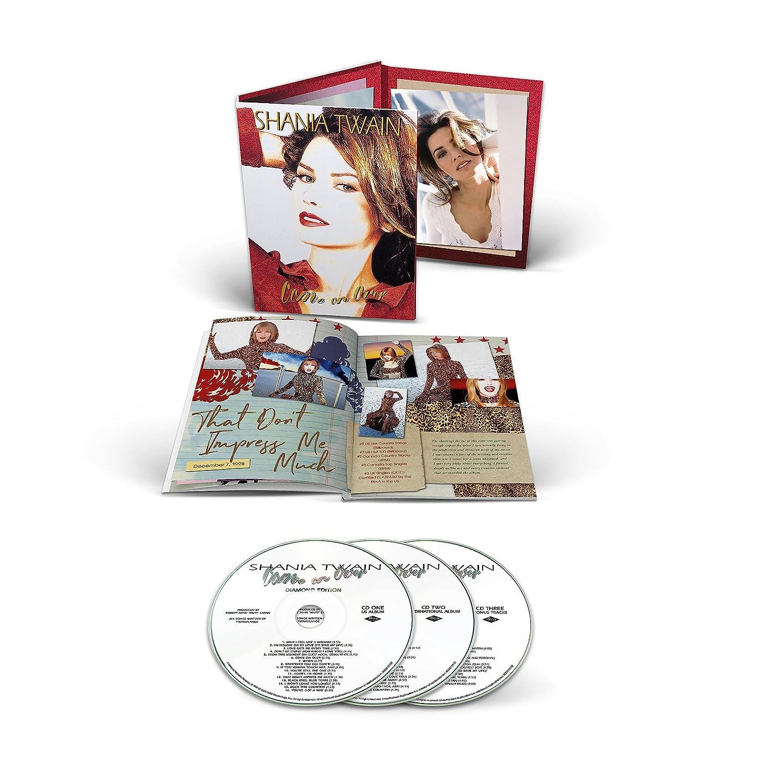 Shania Twain Album mit CD und Booklet. Albumcover, Innenseiten und CDs sind sichtbar.