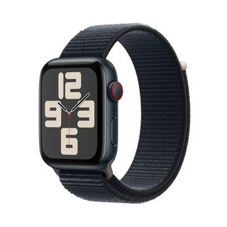 APPLE Watch SE (2023) GPS+Cellular 44 mm Smartwatch Aluminium Textil Carbon Neutral, 130-200 mm, Mitternacht