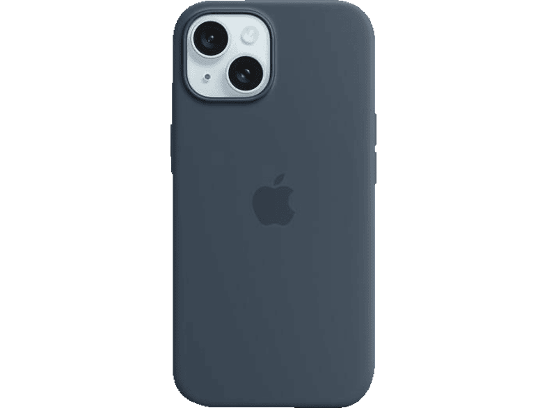 APPLE Silikon Case mit MagSafe, Backcover, Apple, iPhone 15, Sturmblau