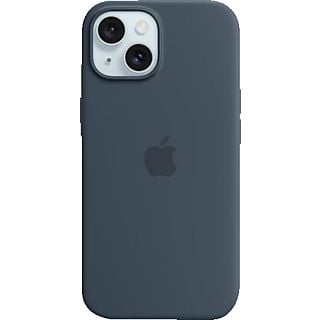 APPLE Silikon Case mit MagSafe Backcover, für Apple iPhone 15, Sturmblau