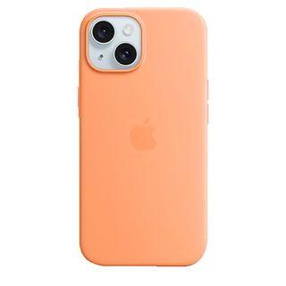 APPLE Silikon Case mit MagSafe, Backcover, Apple, iPhone 15, Sorbet Orange