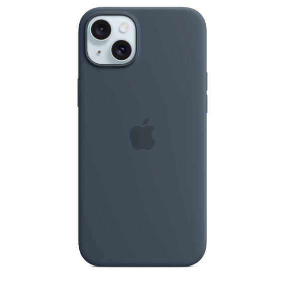 Plus, Apple, mit MagSafe, Sturmblau Silikon Case iPhone 15 Backcover, APPLE