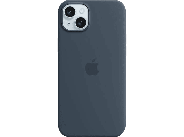 APPLE Silikon Case mit MagSafe, Backcover, Apple, iPhone 15 Plus, Sturmblau