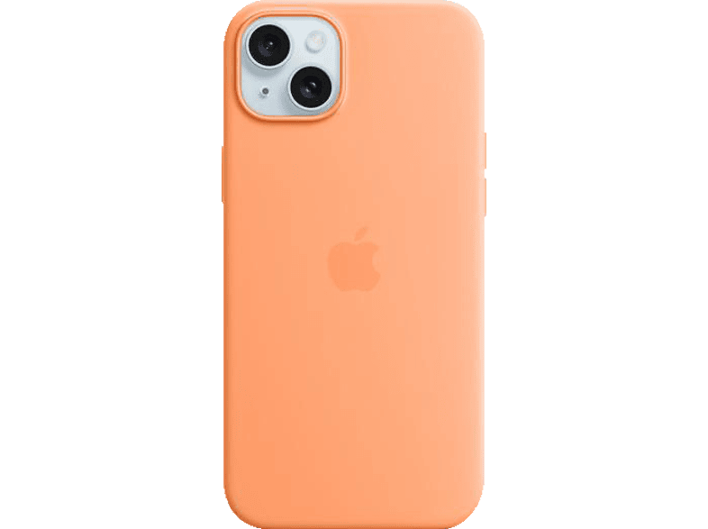 Case APPLE Silikon Plus, iPhone 15 Backcover, mit Sorbet Apple, MagSafe, Orange