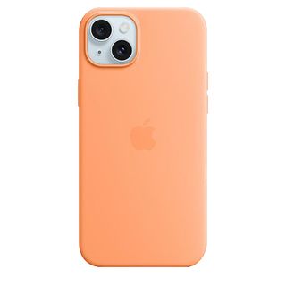 APPLE Silikon Case mit MagSafe, Backcover, Apple, iPhone 15 Plus, Sorbet Orange