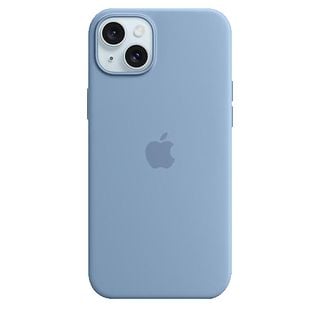 APPLE Silikon Case mit MagSafe, Backcover, Apple, iPhone 15 Plus, Winterblau