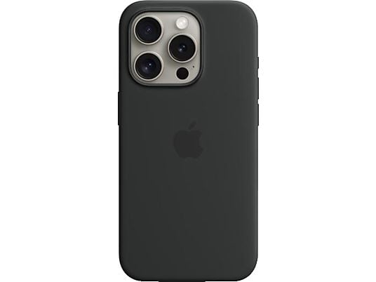APPLE Silikon Case mit MagSafe Backcover, für Apple iPhone 15 Pro, Black