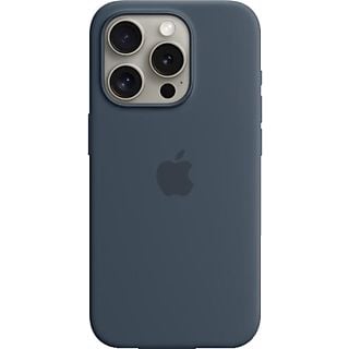 APPLE Silikon Case mit MagSafe Backcover, für Apple iPhone 15 Pro, Sturmblau