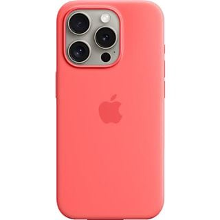 APPLE Silikon Case mit MagSafe Backcover, für Apple iPhone 15 Pro, Guave