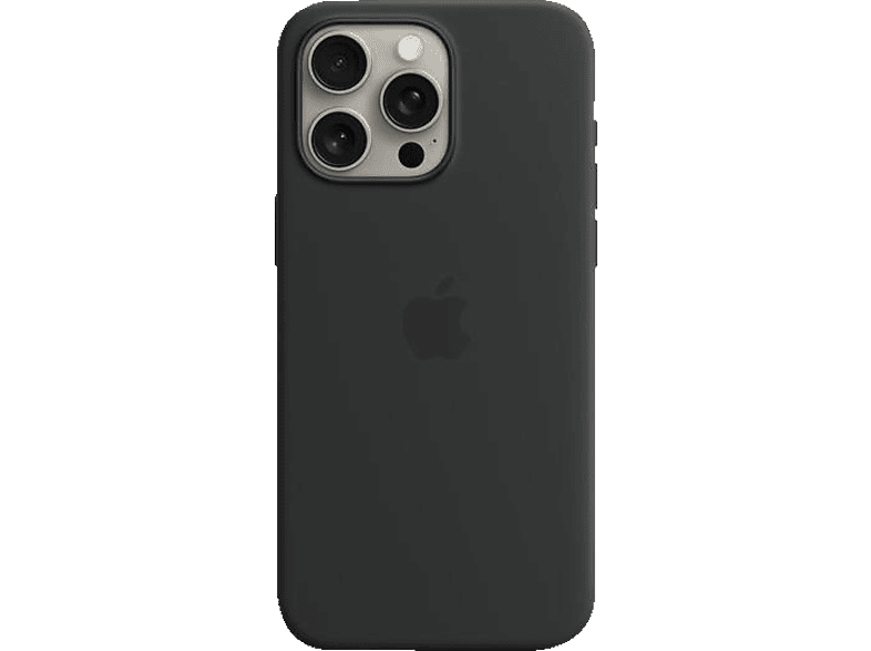 APPLE Silikon Case mit MagSafe, iPhone Apple, 15 Pro Backcover, Black Max