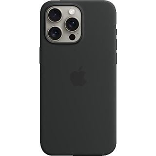 APPLE Silikon Case mit MagSafe für iPhone 15 Pro Max, Schwarz