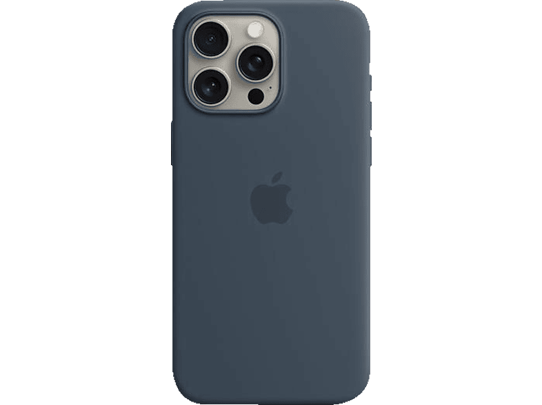 APPLE Silikon Case mit MagSafe, Sturmblau Max, Backcover, Apple, 15 iPhone Pro