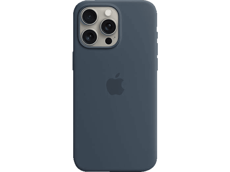 APPLE Silikon Case mit MagSafe, Backcover, Apple, iPhone 15 Pro Max, Sturmblau