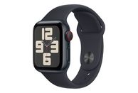 APPLE Watch SE (GPS + Cellular) 40 mm - Smartwatch (S/M 130-180 mm, Fluoroélastomère, Minuit/Minuit)
