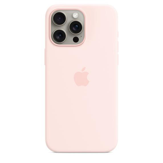 APPLE Silikon Case mit MagSafe, Max, iPhone 15 Apple, Hellrosa Backcover, Pro