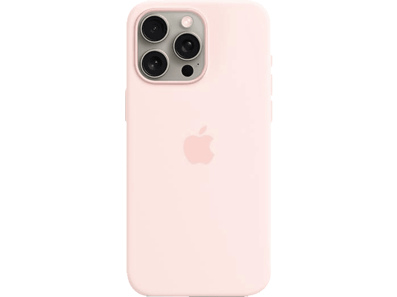 APPLE Silikon Case mit MagSafe, Backcover, Apple, iPhone 15 Pro Max, Hellrosa | Taschen, Cover & Cases