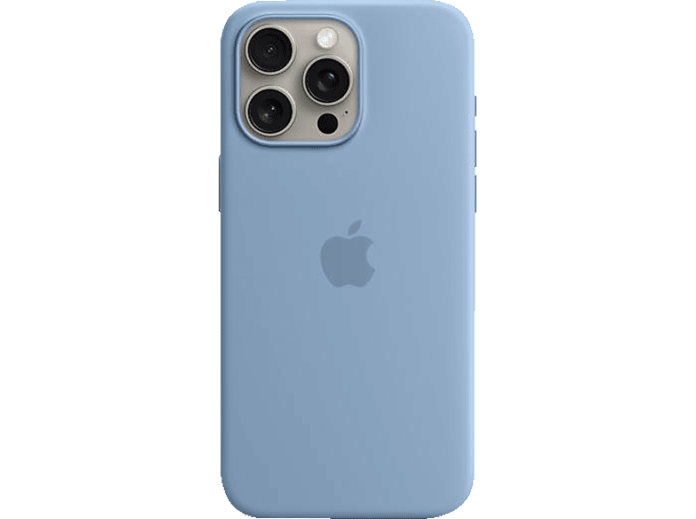 APPLE Silikon Case mit MagSafe, Backcover, Apple, iPhone 15 Pro Max, Winterblau