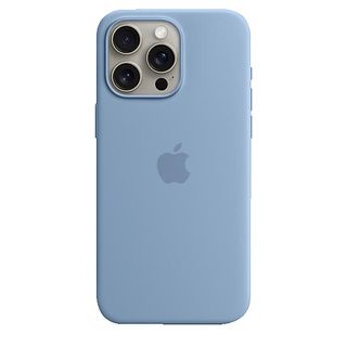 APPLE Silikon Case mit MagSafe, Backcover, Apple, iPhone 15 Pro Max, Winterblau
