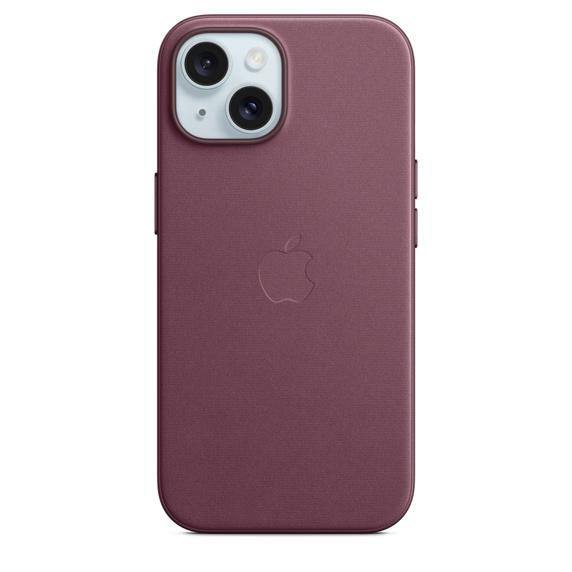 APPLE Feingewebe iPhone 15, Apple, MagSafe, mit Mulberry Backcover, Case