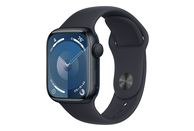 APPLE Watch Series 9 (GPS, alluminio) 41 mm - Smartwatch (M/L 150-200 mm, fluoroelastomero, mezzanotte/mezzanotte)