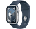 APPLE Watch Series 9 (GPS, Alu) 41 mm - Smartwatch (M/L 150-200 mm, Fluorelastomer, Silber/Sturmblau)
