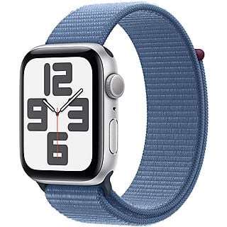 APPLE Watch SE GPS, Cassa 44 mm in alluminio argento con Sport Loop blu inverno 2023