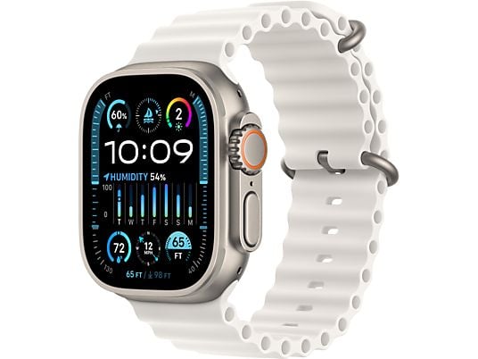 APPLE Ultra 2 (GPS + Cellular, titanio) 49 mm - smartwatch (130-200 mm, fluoroelastomero, titanio naturale/bianco)