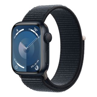 APPLE Watch Series 9 (GPS, Alu) 41 mm - Smartwatch (Stufenlos verstellbar, Textil (Carbon Neutral), Mitternacht/Mitternacht)