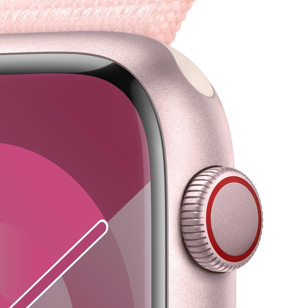 Smartwatch APPLE Watch Series 9 GPS + Cellular Koperta 45mm z aluminium w kolorze różowym z opaską sportową w kolorze jasnoróżowym MRMM3QP/A